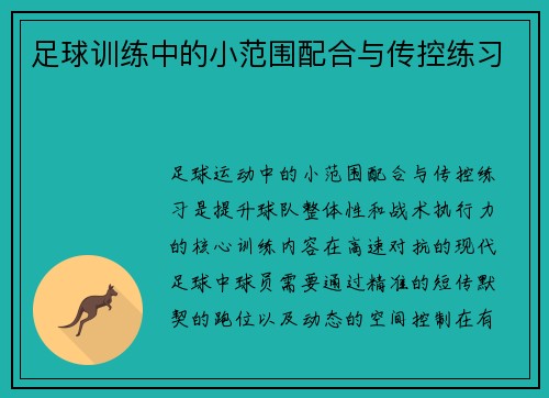 足球训练中的小范围配合与传控练习